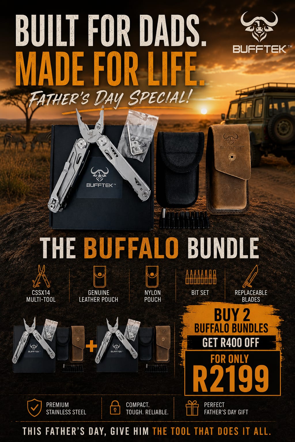 2 X BUFFALO BUNDLE- SILVER (FATHER'S DAY SPECIAL)