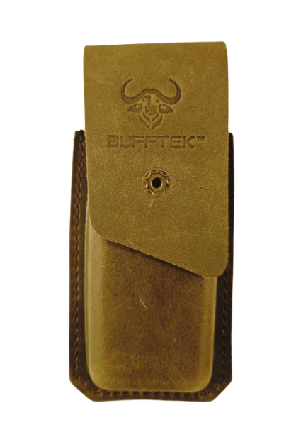 GENUINE LEATHER POUCH - BROWN